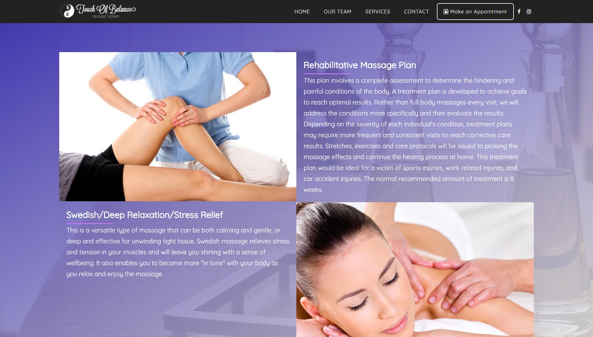 Touch of Balance provides therapeutic massage services, including deep tissue massage, hot stone massage, aromatherapy, trigger point therapy and much more. Aubrey Andersen, the owner and manager, graduated from IBMC in 2012 and has been perfecting her massage therapy craft ever since. Her mission is to help individuals achieve life balance through personal wellness. Touch of balance has since evolved into a full-fledged establishment with several employees.